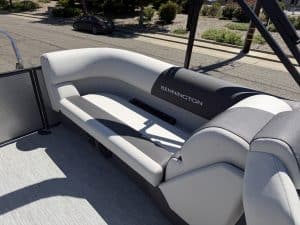Bennington pontoon boat seating with plush, durable cushions for optimal comfort and style on the wa.