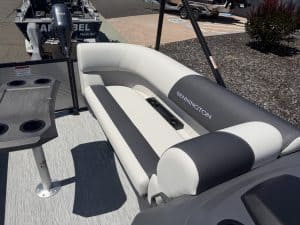 Bennington pontoon boat seating with plush, durable cushions for optimal comfort and style. Perfect.