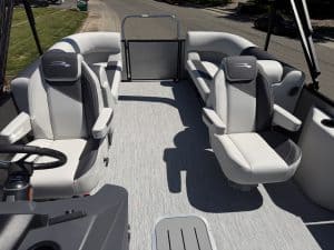 Luxury boat seating with ergonomic design for enhanced comfort and safety.