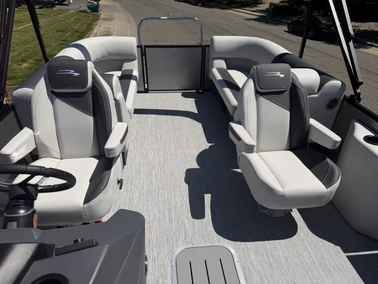 Luxury boat seating with ergonomic design for enhanced comfort and safety.