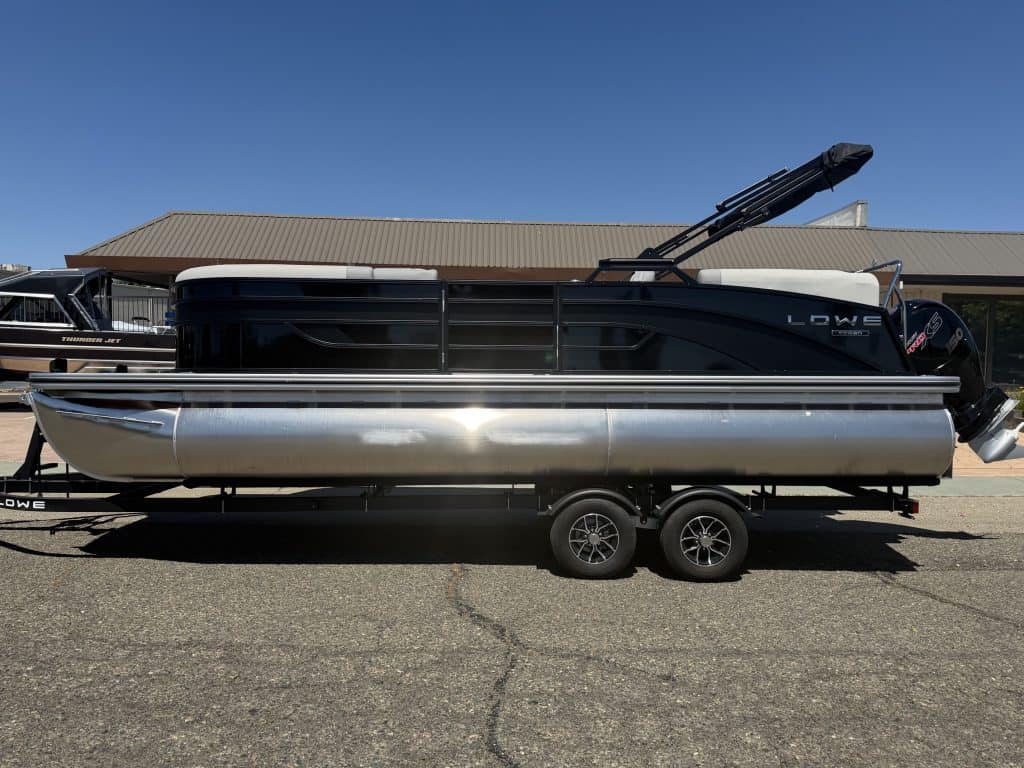 Premium pontoon boat with modern features and high-performance engine for boating fun.