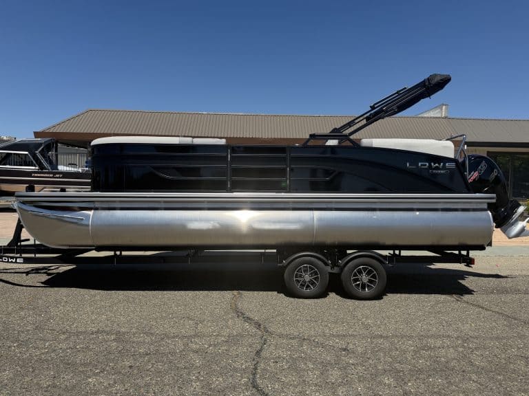 Premium pontoon boat with modern features and high-performance engine for boating fun.
