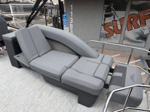 Boat seating with plush cushions and durable materials for optimal comfort on the water.