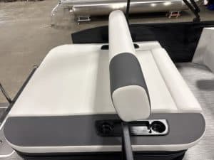 Boat seating with integrated armrest for enhanced comfort and style.