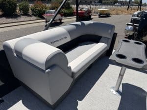 Modern Bennington boat lounge sofa designed for comfort and durability on the water.