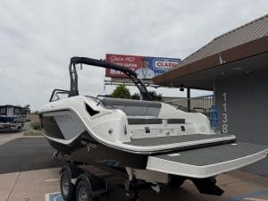 Boat rental and sales services at ASFB Marine, featuring a sleek, modern boat perfect for water adve.
