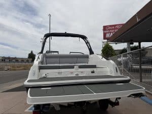 Boat with modern design, perfect for recreational boating and water adventures.
