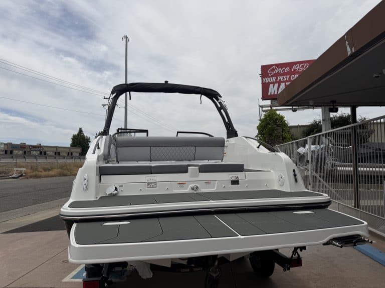 Boat with modern design, perfect for recreational boating and water adventures.