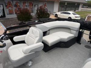 Luxury boat seating with plush cushions and ergonomic design for a premium boating experience.