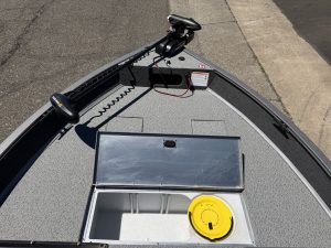 Lowe FM 1625 WT fishing boat with Mercury 60HP outboard motor and electronics.