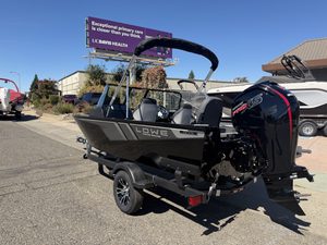 Lowe FM 1775 WT boat with Mercury 115HP outboard motor on trailer.