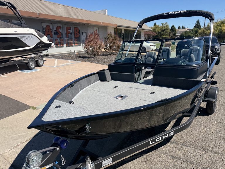 Lowe FM 1775 WT fishing boat with Mercury 115HP engine at ASFB Marine.
