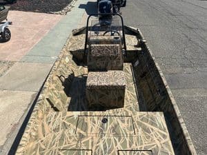 Camouflage boat for fishing and recreation by ASFB Marine.
