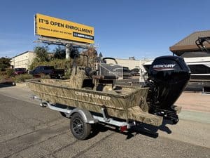 Crestliner 1860 Retriever CC fishing boat with Mercury outboard motor.