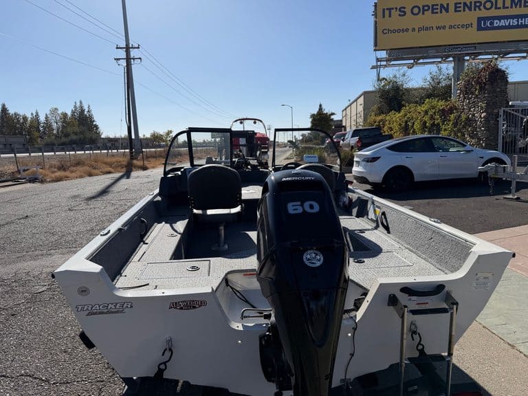 Tracker Pro boat with Mercury 60HP engine at ASFB Marine.