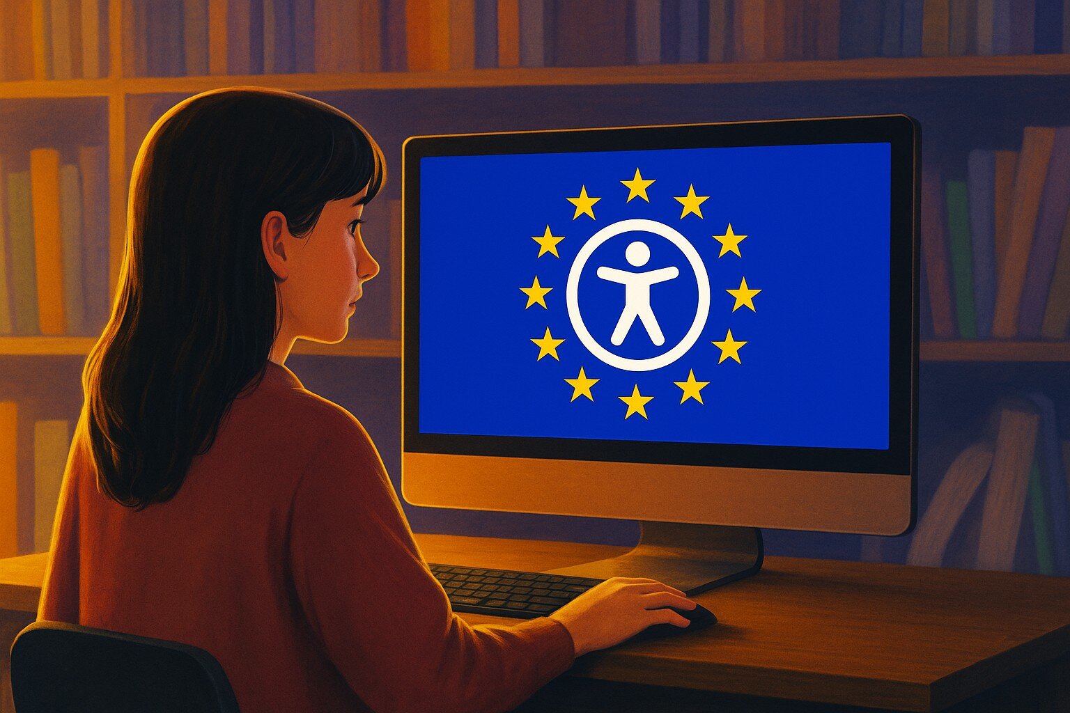 Young Girl Reviewing Accessibility Web Standards