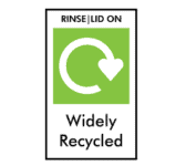 Recycle rinse and lid on logo