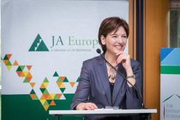 Caroline Jenner, CEO of JA Europe during the TES Awards event in Brussels