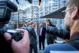 A group of people being portrayed during the 70th Anniversary event of Queen Paola