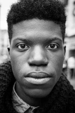 Black and white closeup portrait of a man from Belgium taken in Brussels