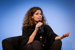 A woman speaker talking during the EUSIC 2017 Conference in Brussels