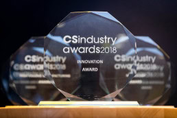 A closeup picture of the CS Industry Awards 2018 prizes during the CS International conference