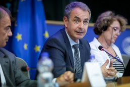 Former Spanish Prime Minister José Luis Rodríguez Zapatero at the European Parliament in Brussels