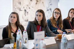 Leyre Merchán Paúles listens carefully during a ESN meeting in Brussels