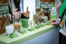 Detail of sugar produce imported during an event for APEX Brasil in Brussels