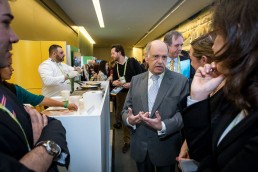 Visitors engaging and discussing about the produce during an event for APEX Brasil in Brussels