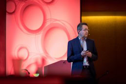 A speaker engages with the audience during the CS International Conference 2018