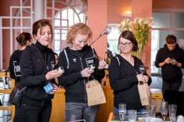Volunteers checking their goodies during the Animal Rights volunteers party