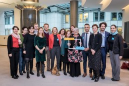 Group picture of attendees and participants during the MCE Conference at the EU Parliament
