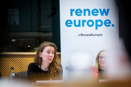 Laetitia Van der Vennet, Advocacy Officer, during the MCE Conference at the EU Parliament