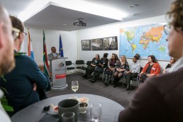 Dr. Manelisi Genge during the Stellenbosch University cocktail at the South African Embassy, Brussels