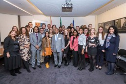 A group picture during the Stellenbosch University cocktail at the South African Embassy, Brussels