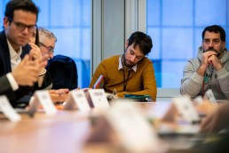 Attendee takes notes during the Constitutive meeting of the Social Economy Intergroup
