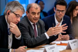 Juan Antonio Pedreño, President of SEE, speaks during the Constitutive meeting of the Social Economy Intergroup