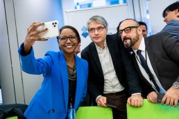 MEPs take selfies during the Constitutive meeting of the Social Economy Intergroup