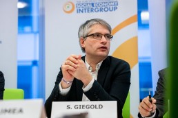 MEP Sven Giegold speaking during the Constitutive meeting of the Social Economy Intergroup