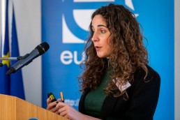 Cristina Molina Vercher presenting a project during the 2020 Brokerage Event for Innovation Agencies by EURADA