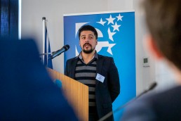 Luca Pira presenting a project during the 2020 Brokerage Event for Innovation Agencies by EURADA