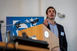 Nicola Doppio presents a project during the 2020 Brokerage Event for Innovation Agencies by EURADA