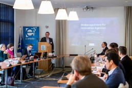 Room overview during the presentation of successful projects at the 2020 Brokerage Event for Innovation Agencies