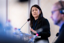 Aizada Kiiazova giving a presentation during the 9th meeting of the WGECC in Brussels