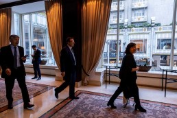 Attendees walking towards the conference room during the 9th meeting of the WGECC in Brussels