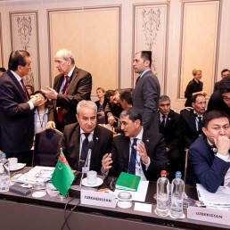 Attendees talking and networking in the conference room during the 9th meeting of the WGECC in Brussels