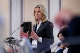 Elina Bardram gives a speech during the 9th meeting of the WGECC in Brussels