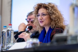 Alessandra Fidanza giving a speech during the 9th meeting of the WGECC in Brussels