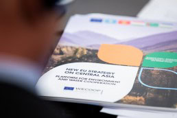 Closeup of the brochure of the event during the 9th meeting of the WGECC in Brussels